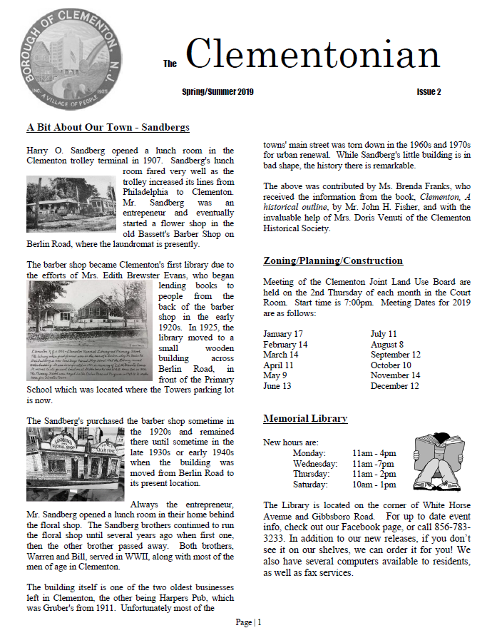 Borough of Clementon, NJ Borough of Clementon, New Jersey Clementon